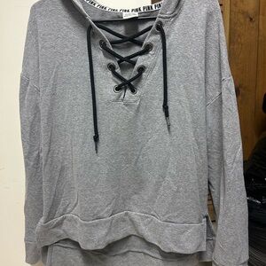 Victoria's Secret Gray Lace-Up Sweatshirt